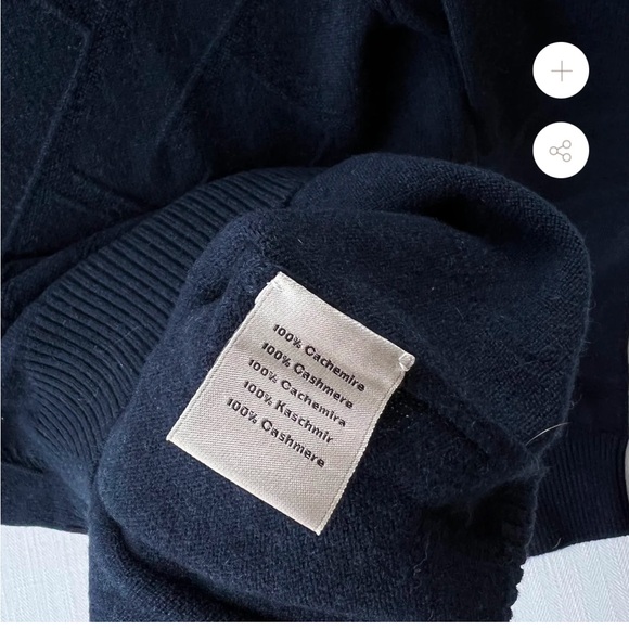 HERMES JEUX DE POINTS H EN BIAIS" CREWNECK SWEATER IN MARINE - Picture 4 of 5